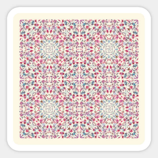 Pink Kaleidoscope Mandala Sticker by My Petal Press